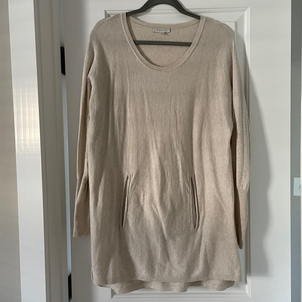 Long Tan Sweater with Pocket